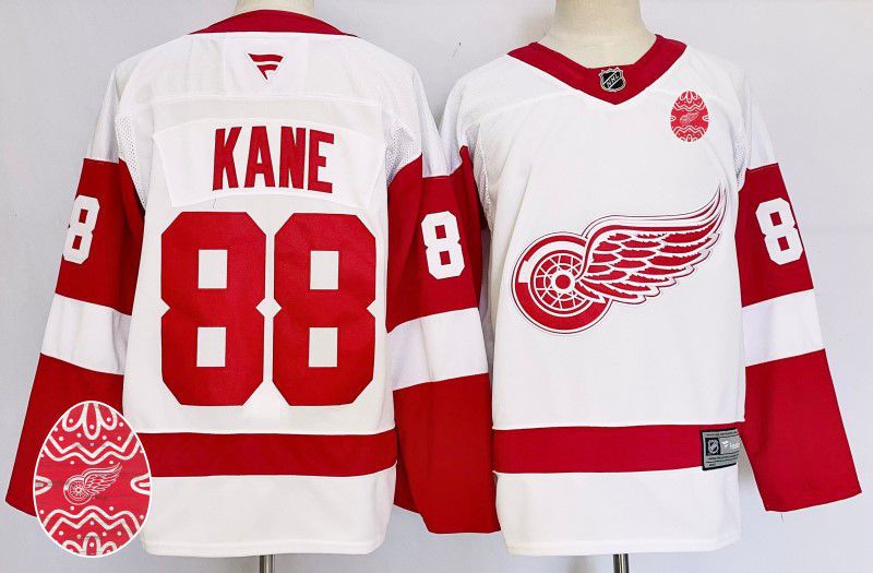 Men Detroit Red Wings 88 Kane White Fanatics 2025 NHL Jersey style 1